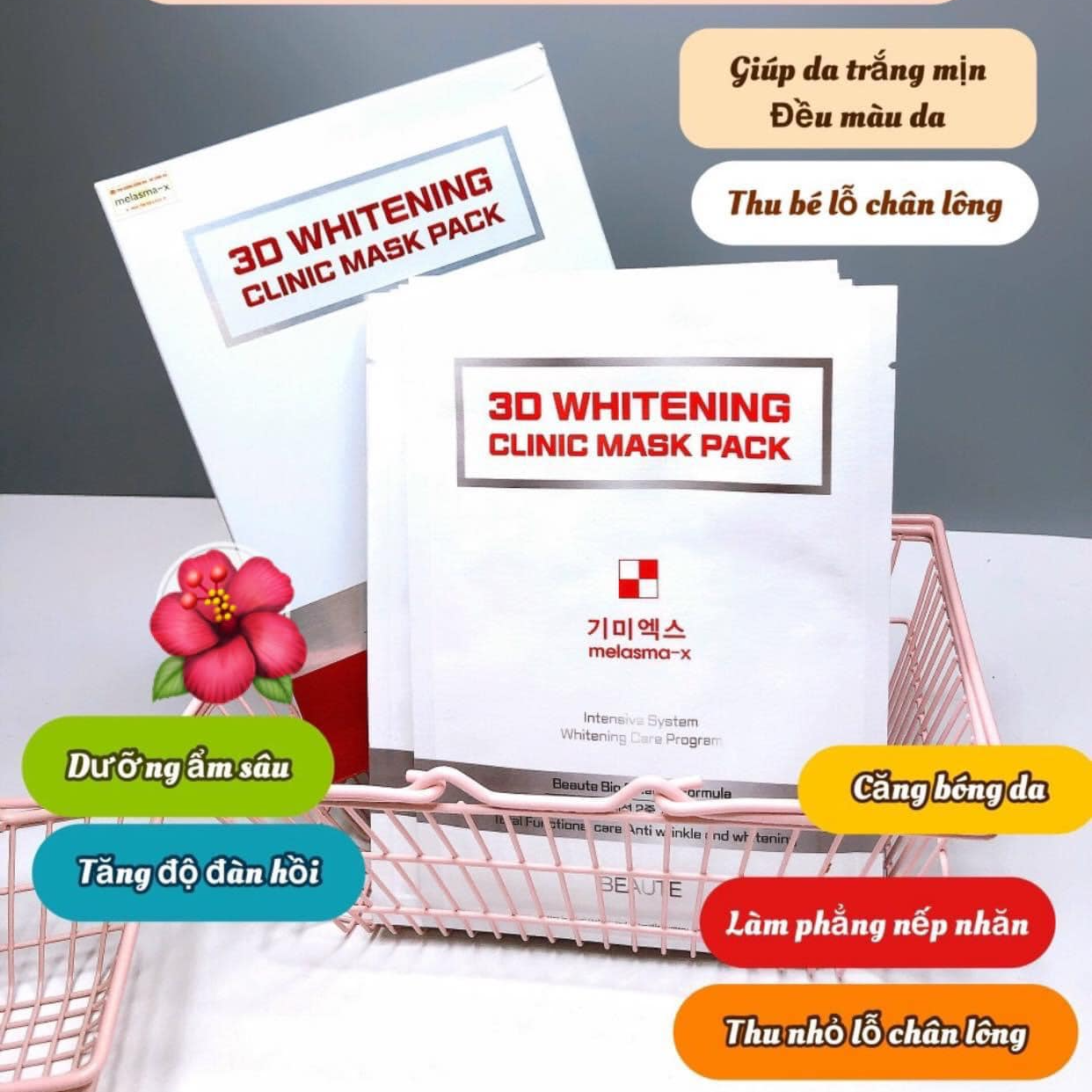 MẶT NẠ TRẮNG DA, CHỐNG NHĂN Melasma_X 3D WHITENING CLINIC MASK PACK