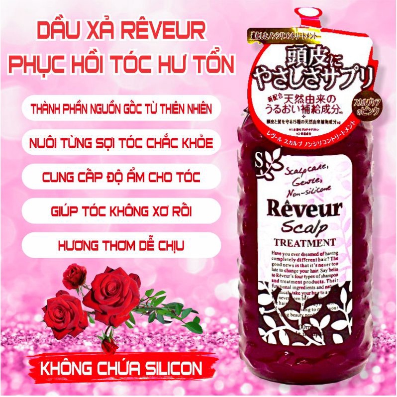 Dầu Xả Phục Hồi Tóc Hư Tổn Rêveur Scalp Treatment 500ml (Combo 500ml Và Set 24ml)