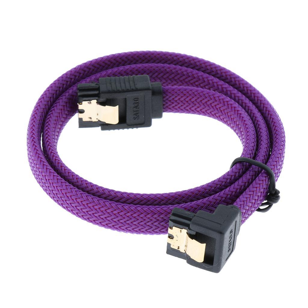 Slim SATA 3.0 Cable for HDD SSD Straight to 90-degree with Lock 50cm