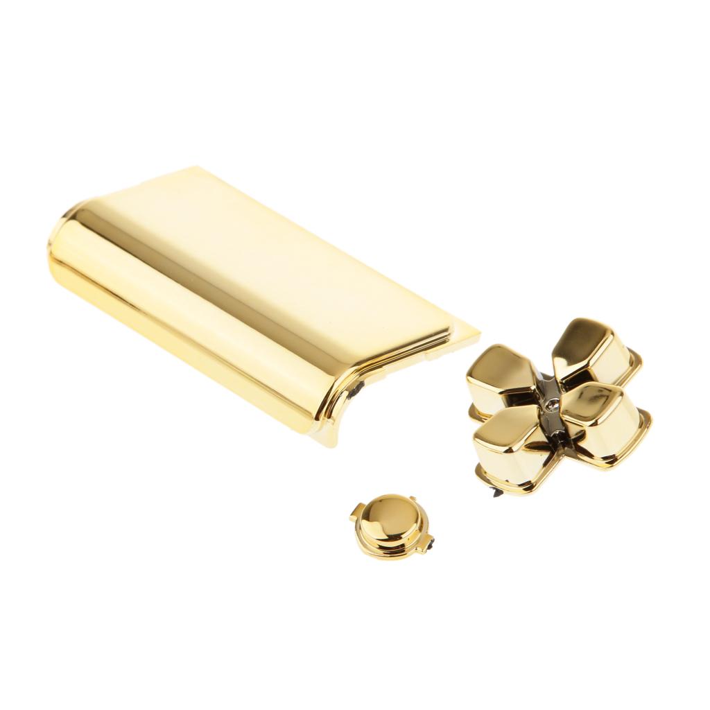 2Set Chrome Plating Housing Shell Buttons Replacementfor PS4 Controller-Gold