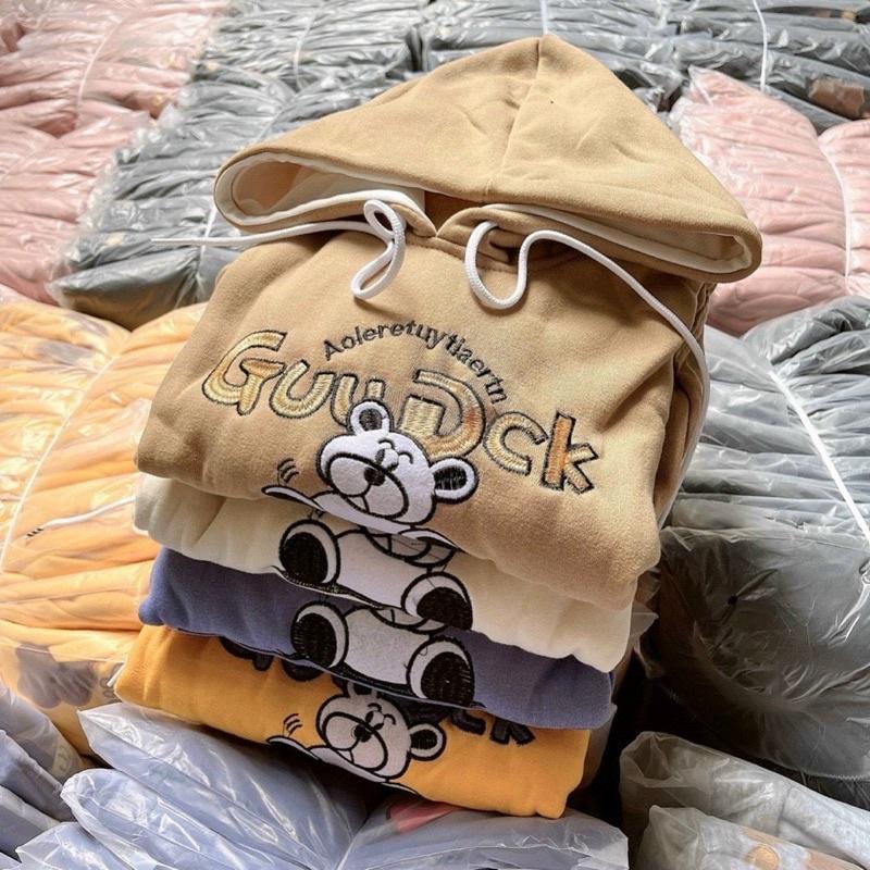 Áo Hoodie Gauduck Logo Thêu Nỉ Ngoại Áo Khoác Nỉ Tay Phồng Unisex Form Nam Nữ, Áo Khoác Hoodie Form Rộng, Áo Hoodie Nam Nữ Form Rộng Freesize Dưới 65kg Bông Dày Dặn Phong Cách