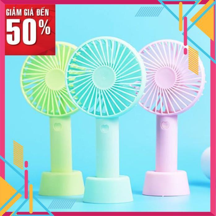 Quạt mini cầm tay tích điện sạc usb dự phòng có chân đế để bàn 3 chế độ gió siêu mát tiện dụng