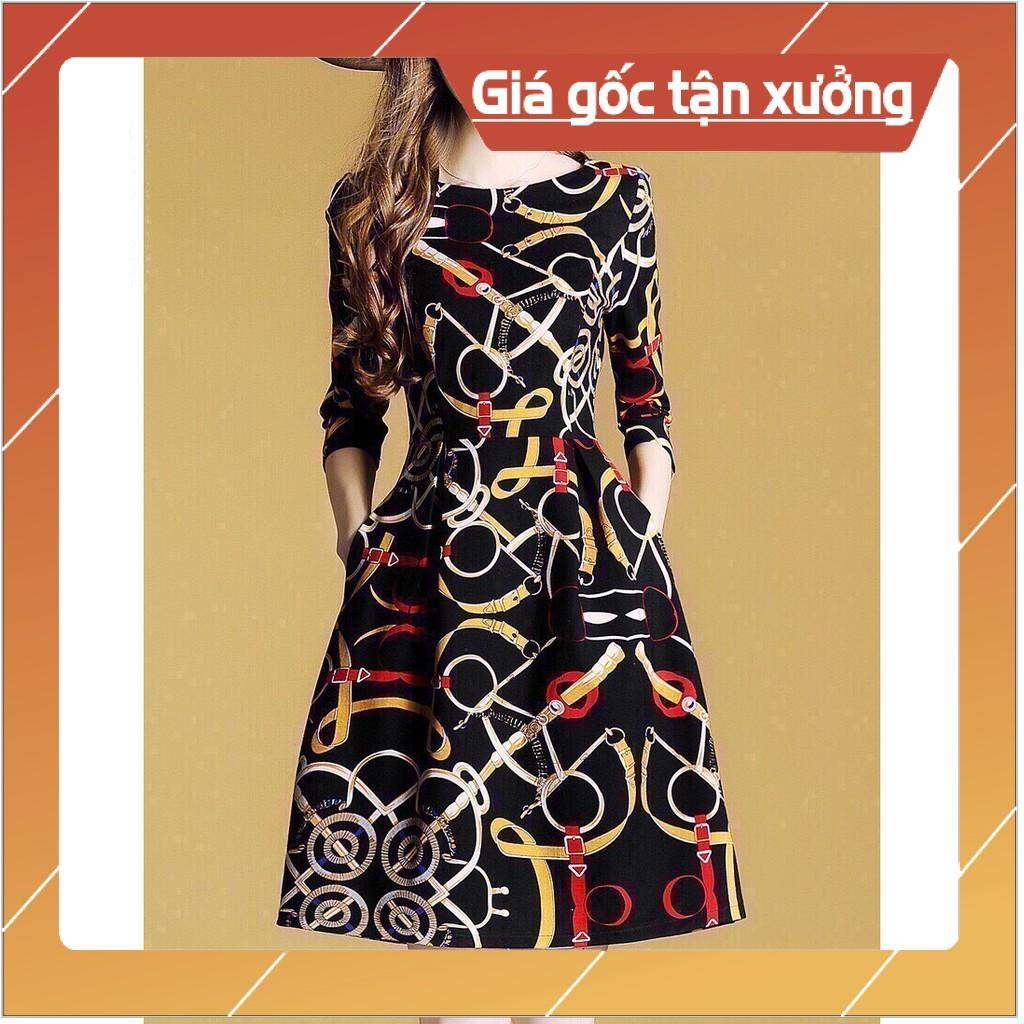 ĐẦM XÒE HỌA TIẾT TAY LỠ SIÊU SANG - KS470