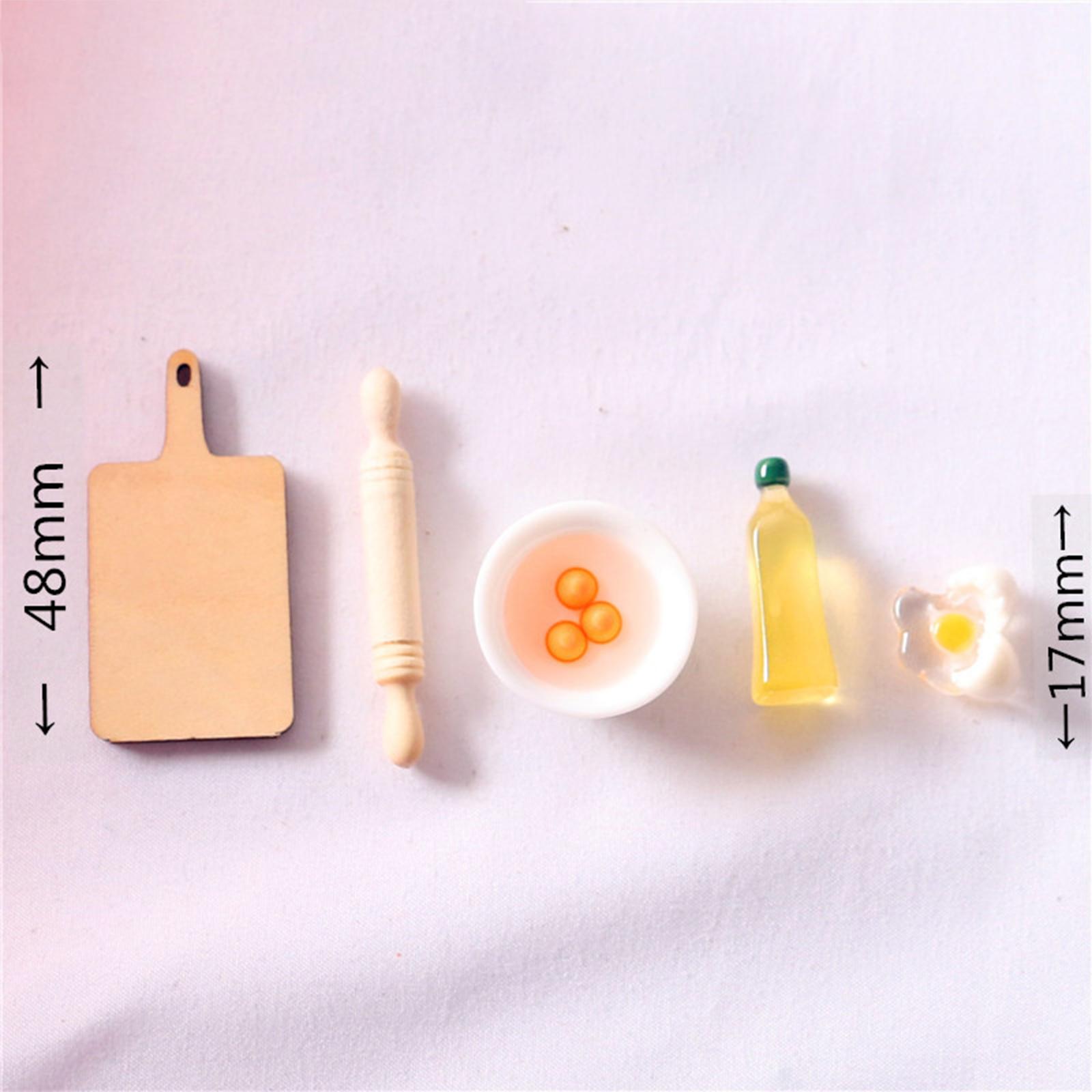 5Pcs/Set 1/12 Girl Rolling Pin Egg Bowl Set Doll House Kitchen Furniture