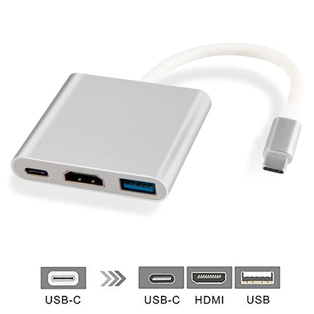 Cáp chuyển đổi từ Type C sang HDMI + USB 3.0 cho macbook điện thoại cáp typec sang HDMI dây chuyển đổi từ typec sang hdm