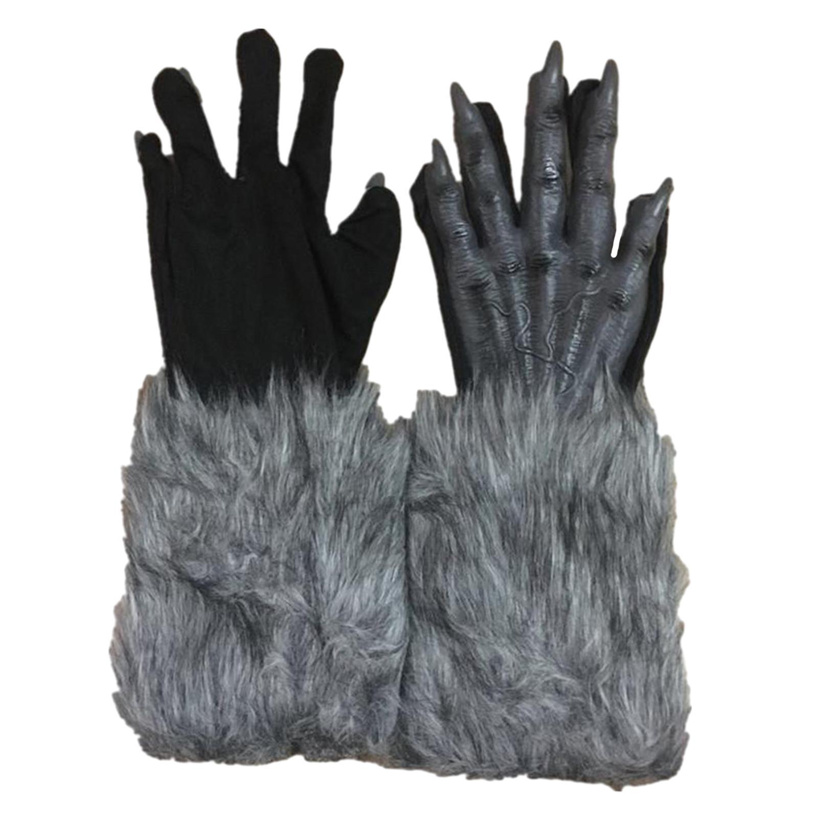 Halloween Werewolf Gloves Adult Dressing up for Photo Props Themed Party Bar