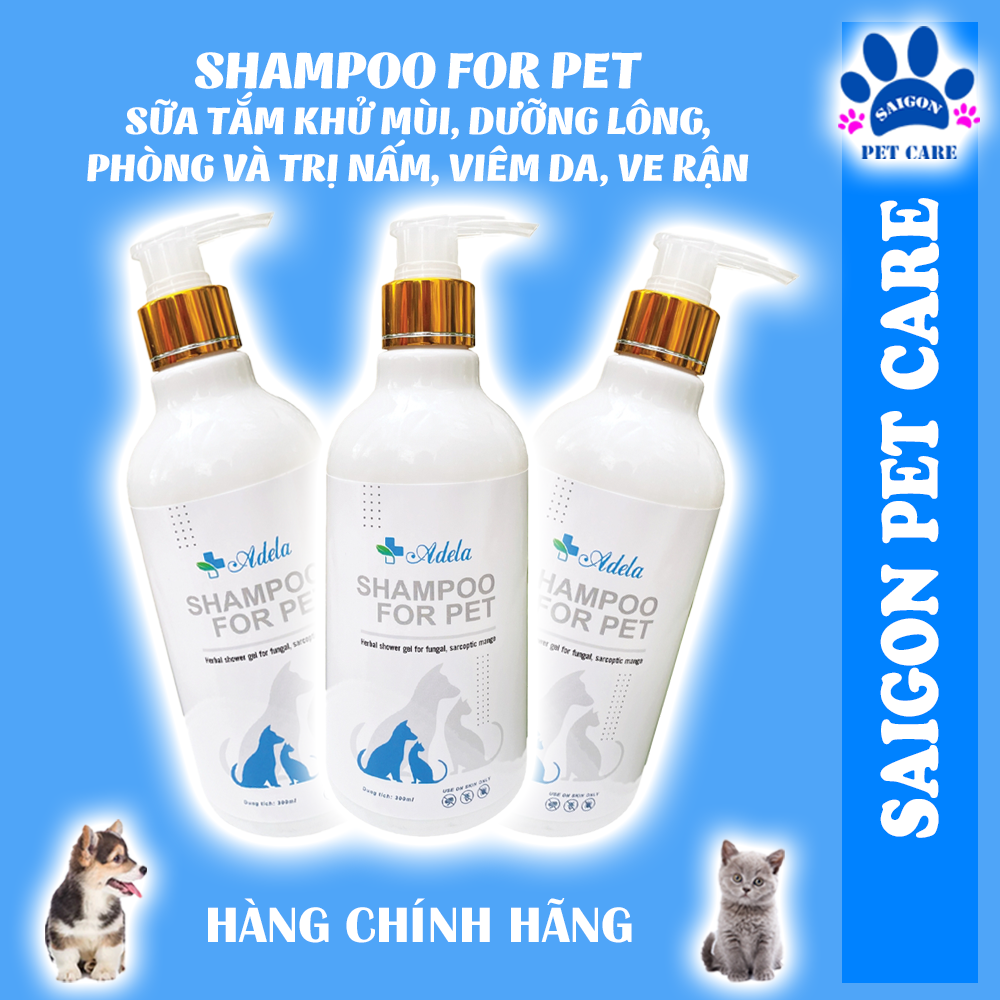 Sữa tắm dưỡng lông Shampoo For Pet hỗ trợ phòng và trị nấm, ve, ghẻ, bọ chét, viêm da cho chó mèo