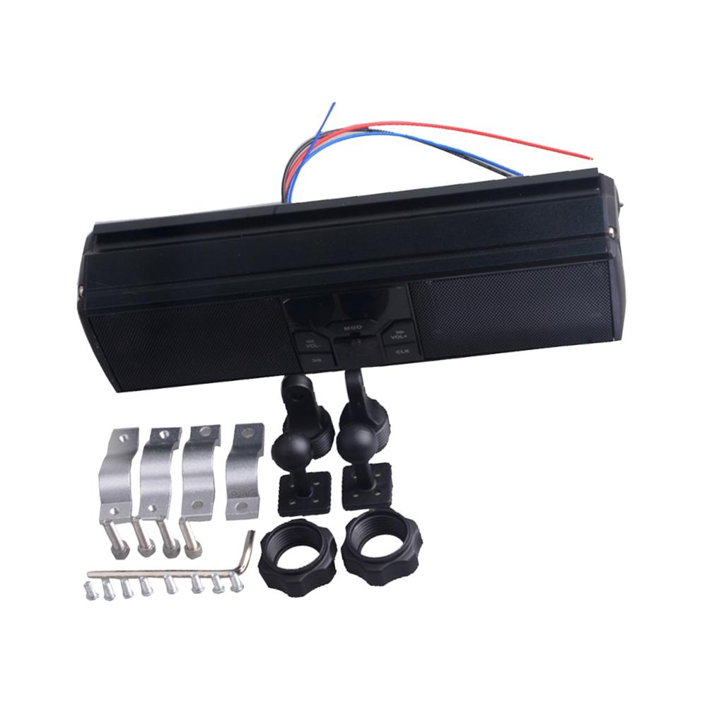 Waterproof Bluetooth Wireless Motorcycle Stereo Speakers Handlebar Mount MP3 Music Player Audio Amplifier System Scooter Bike ATV UTV