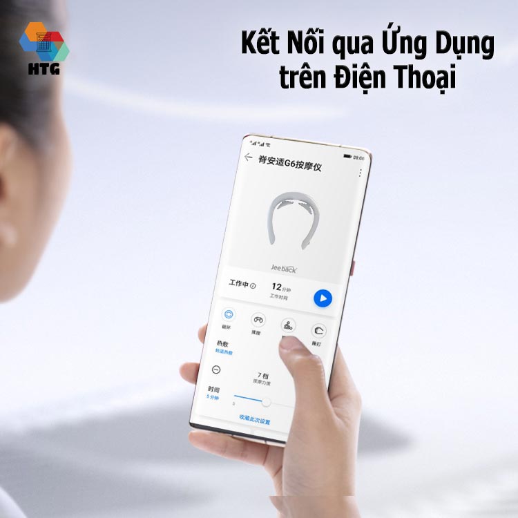 Máy massage cổ vai gáy Jeeback G6 phiên bản thanh lịch, siêu nhỏ gọn, kết nối App điều khiển, massage 3 cấp nhiệt, 4 chệ độ cùng 10 cường độ tích hợp, hàng chính hãng