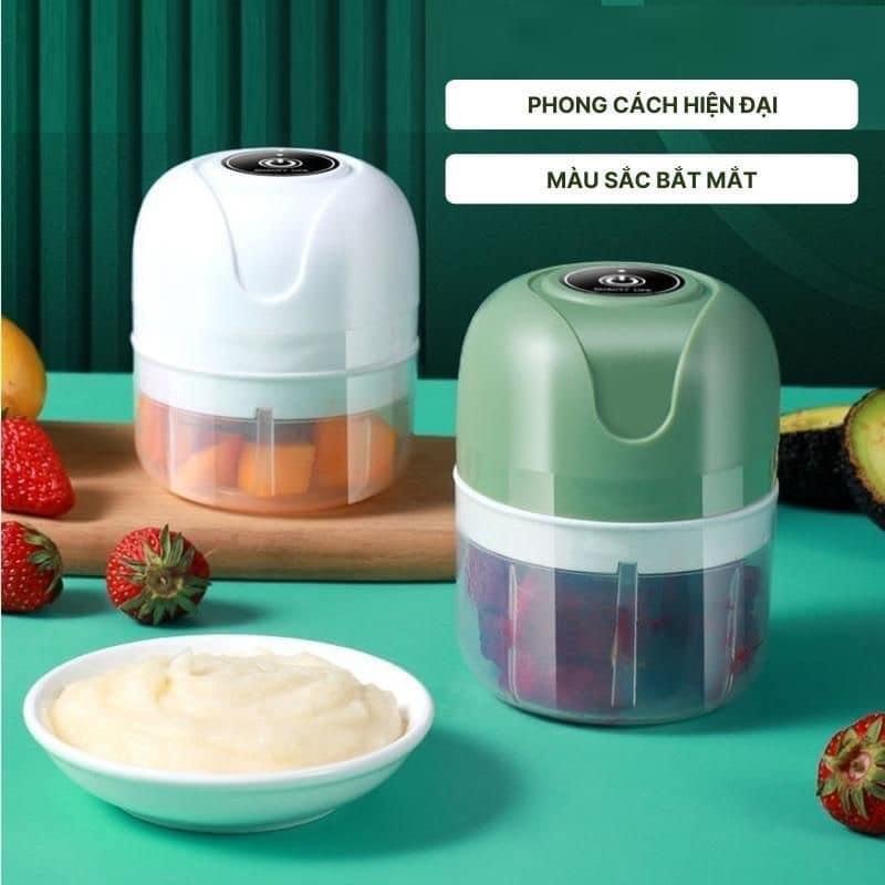 Máy xay mini gia vị tỏi ớt, đồ ăn dặm cho bé dung tích 250ml, sạc điện cổng usb tiện dụng, bảo hành 12 tháng lỗi đổi mới