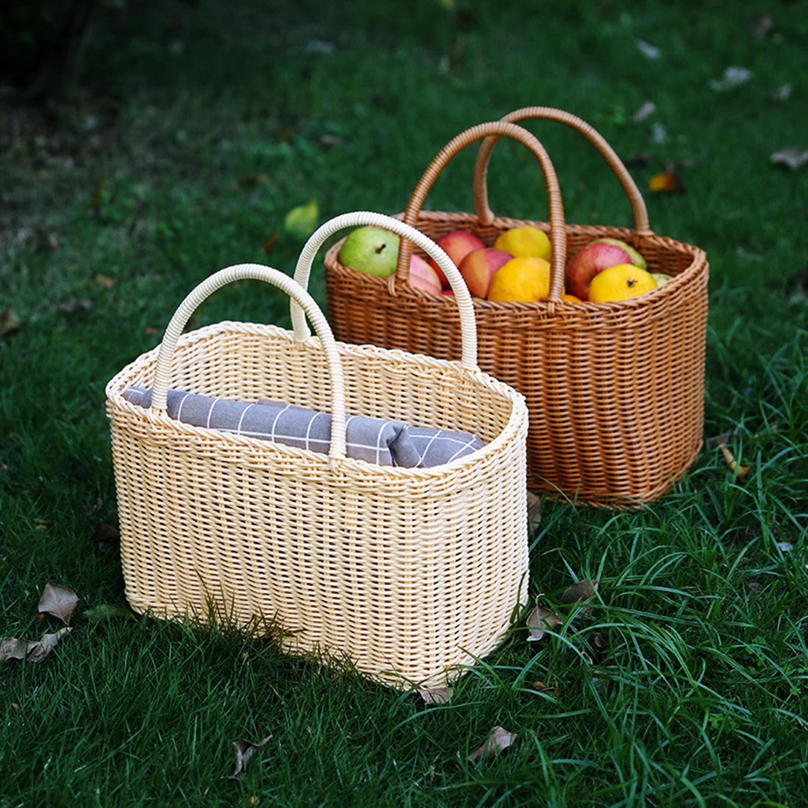 Kitchen Storage Basket with Handles Container Large