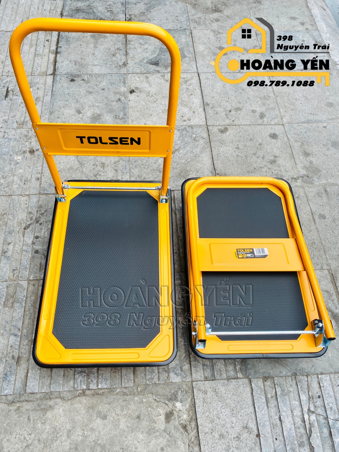 Xe Đẩy Tolsen 62605 (150kg), Xe chở hàng khung thép chịu lực tốt KT 730 x470x850mm