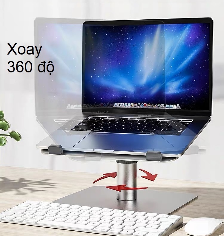 Giá đỡ nâng máy tính xách tay laptop có thể điều chỉnh độ cao và xoay 360 độ VH Vu Studio - Hàng chính hãng