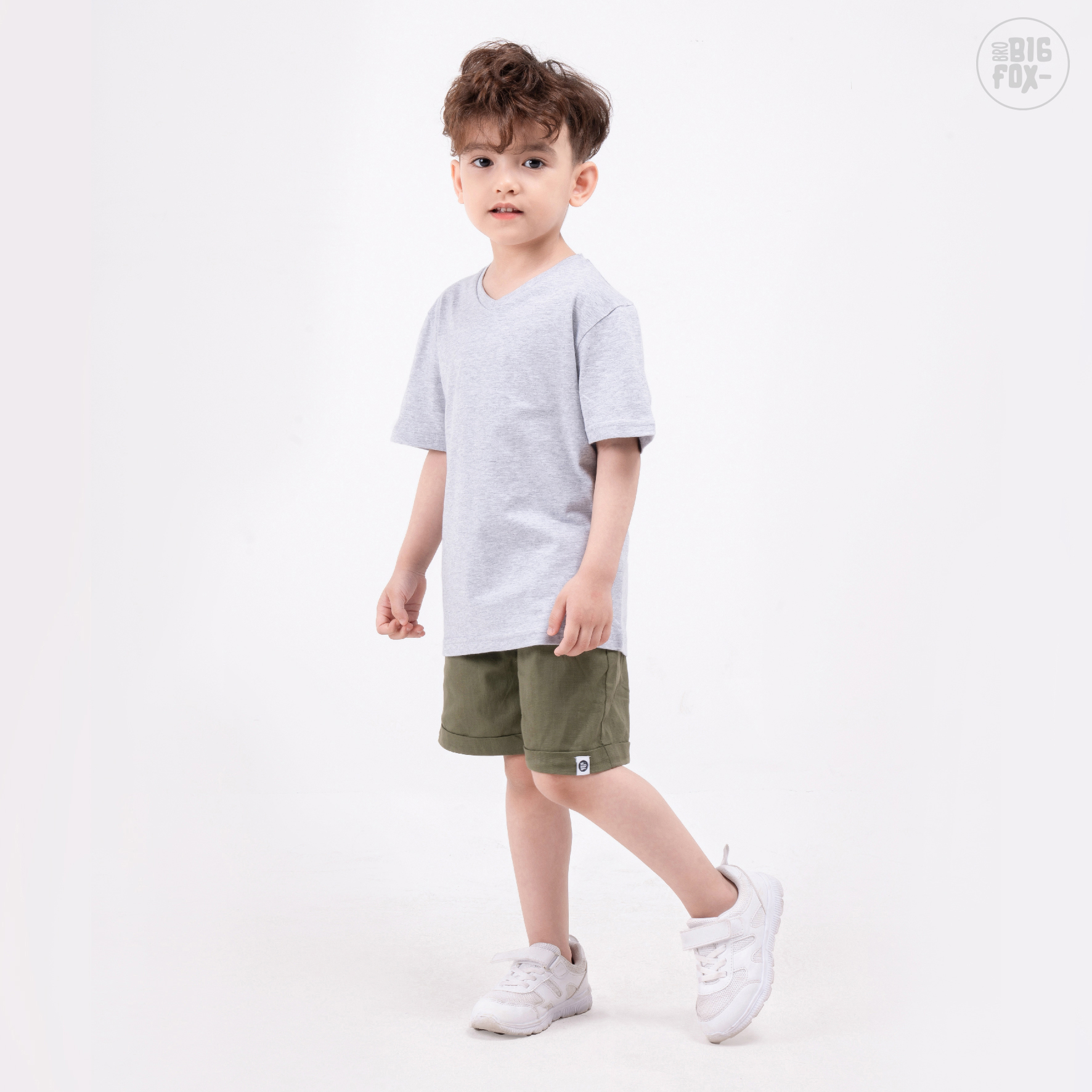 Áo bé trai BIGFOX - MISS MEOW size đại, áo phông cho bé cổ tim chất cotton từ 3 - 11 tuổi 11 - 40 kg