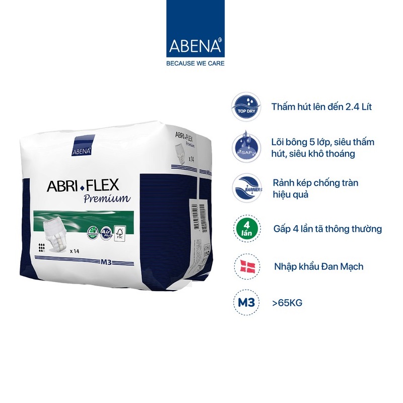 Combo 3 Bịch Tã Quần Người Lớn Abena Abri Flex Premium M3- Nhập Khẩu Đan Mạch