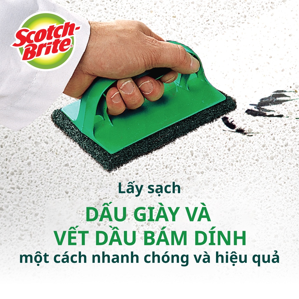 Bàn chải chà sàn siêu sạch không trầy xước Scotch-Brite 3M - Cước xanh 7722 siêu sạch, Cước trắng 7723 không trầy xước, Chà sàn nhà tắm, toilet