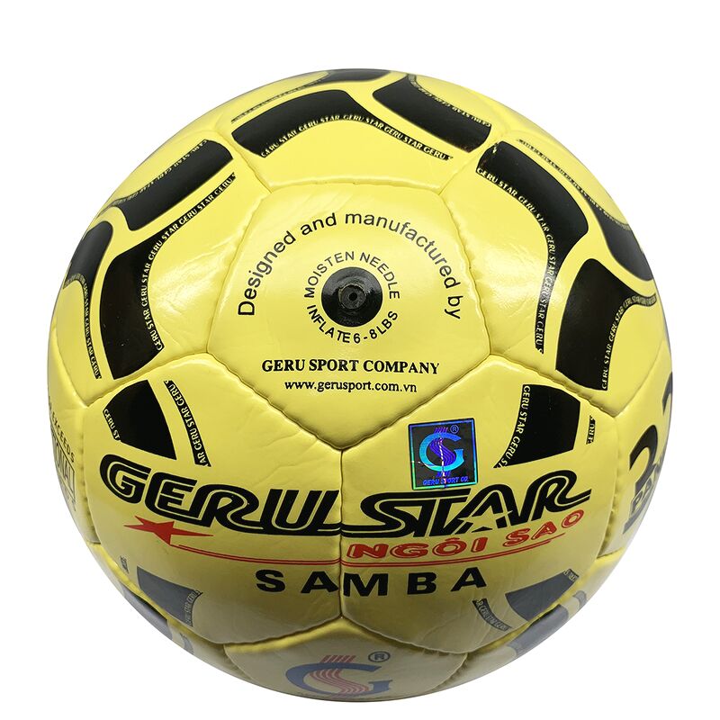 Bóng đá Gerustar Size 5 Samba PVC - Vàng (Tặng Băng dán thể thao + Kim bơm + Lưới đựng)