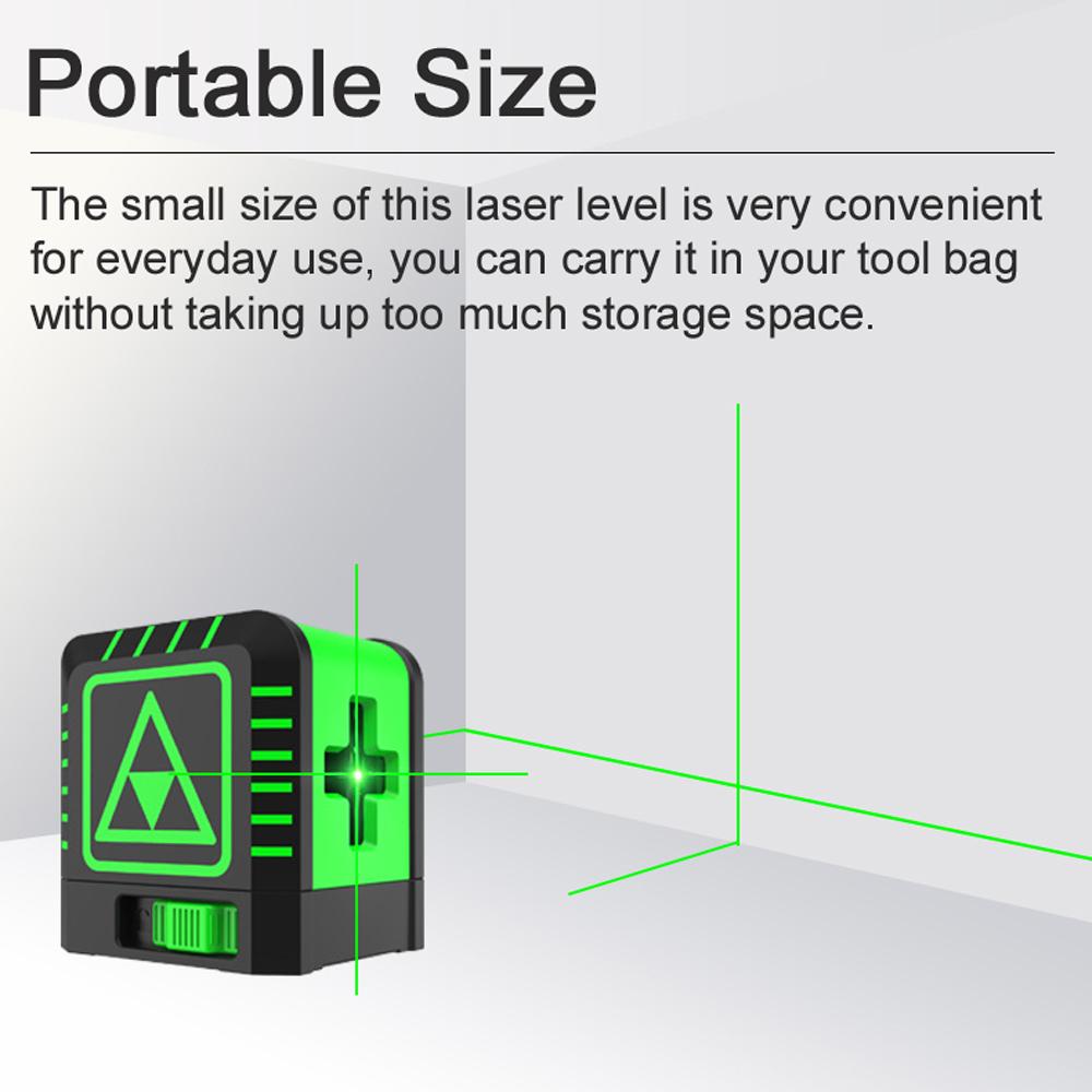 Small Portable 2 Lines Laser Level Leveling Laser 3° Self Levelling Diagonal Line Multi-function Laser Level for Household Flooring Tile Layout Door Window Install