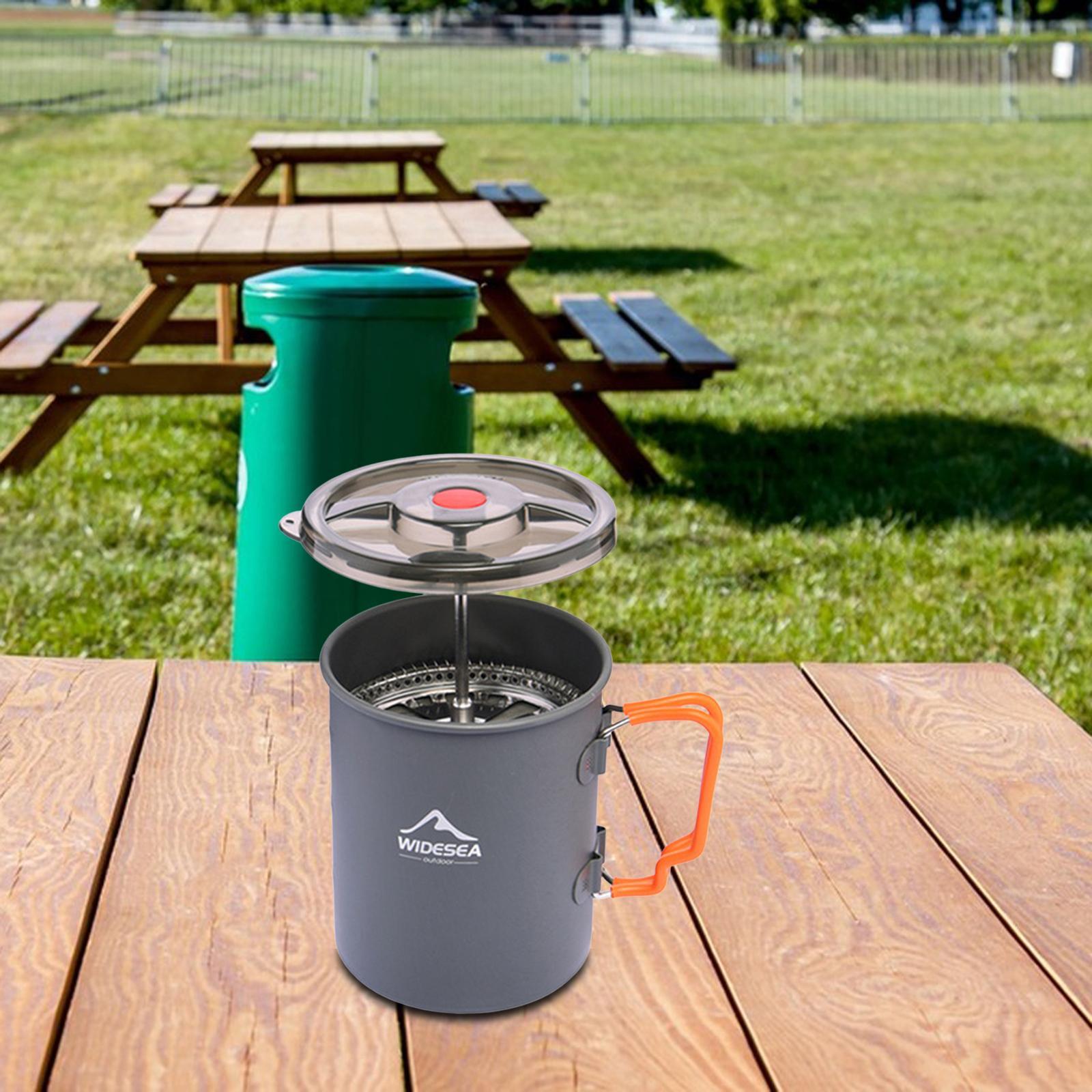 750ml Camping Coffee Pot Camp Cooking Pot with Filter Mesh for Picnic