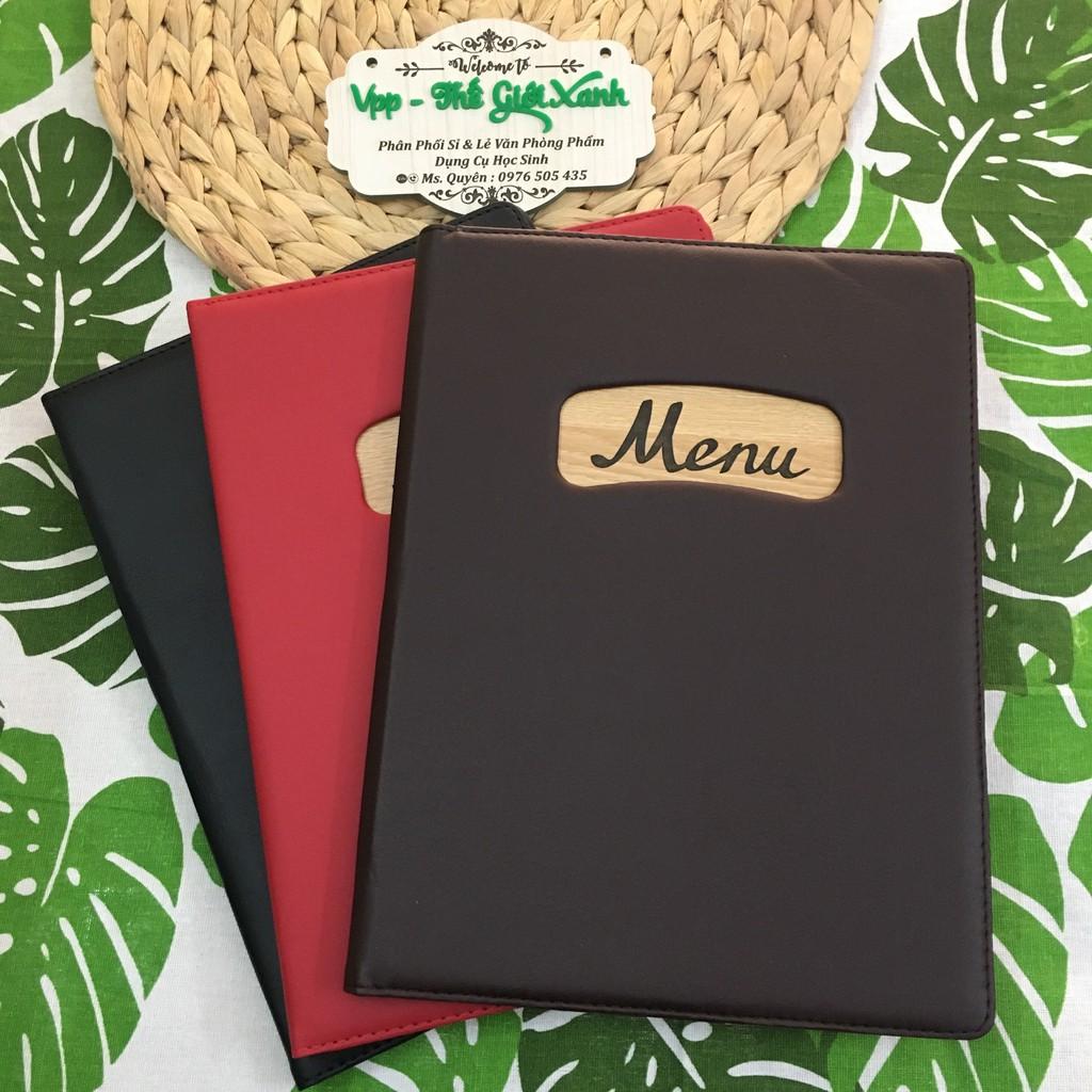 Bìa menu da khổ lớn 10 lá 205 may viền (24*32cm)