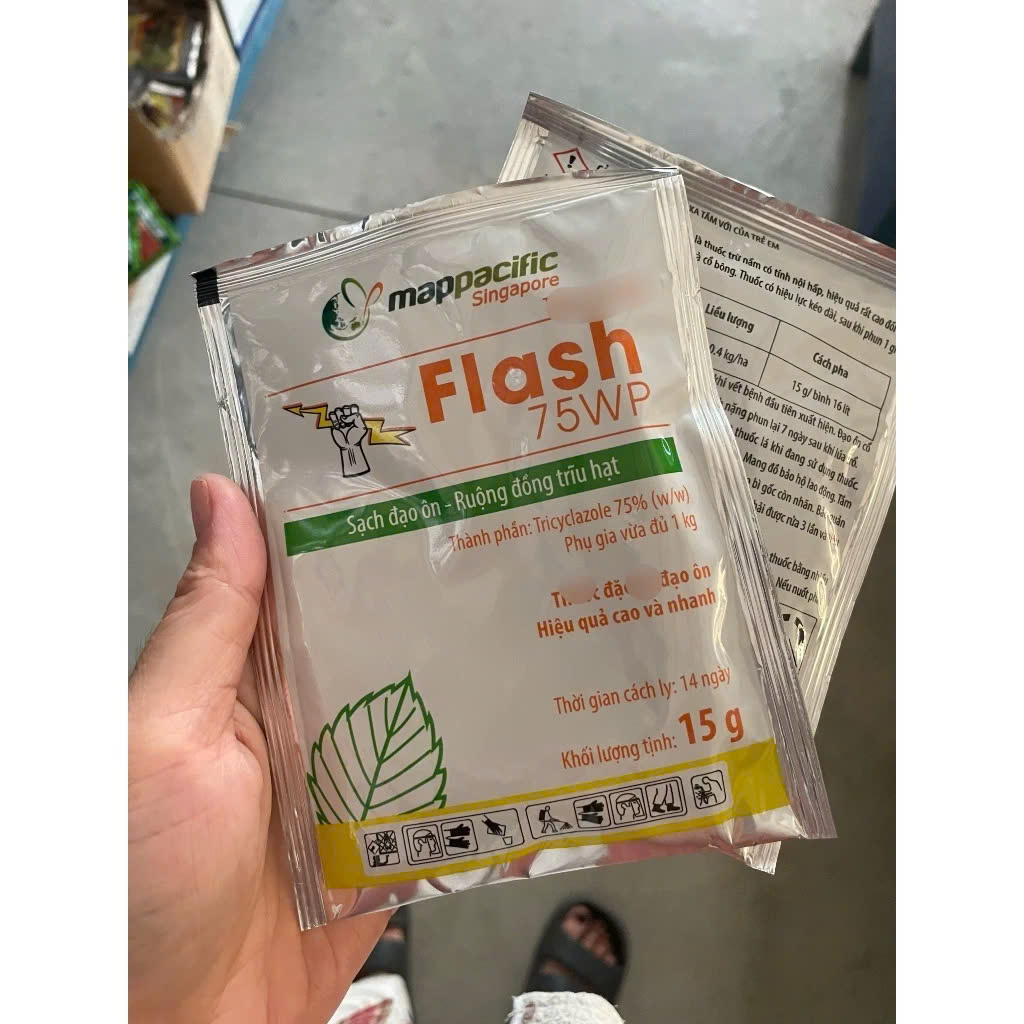 Flash 75wp chuyên trừ nấm bệnh, đạo ôn, cháy lá (15g)