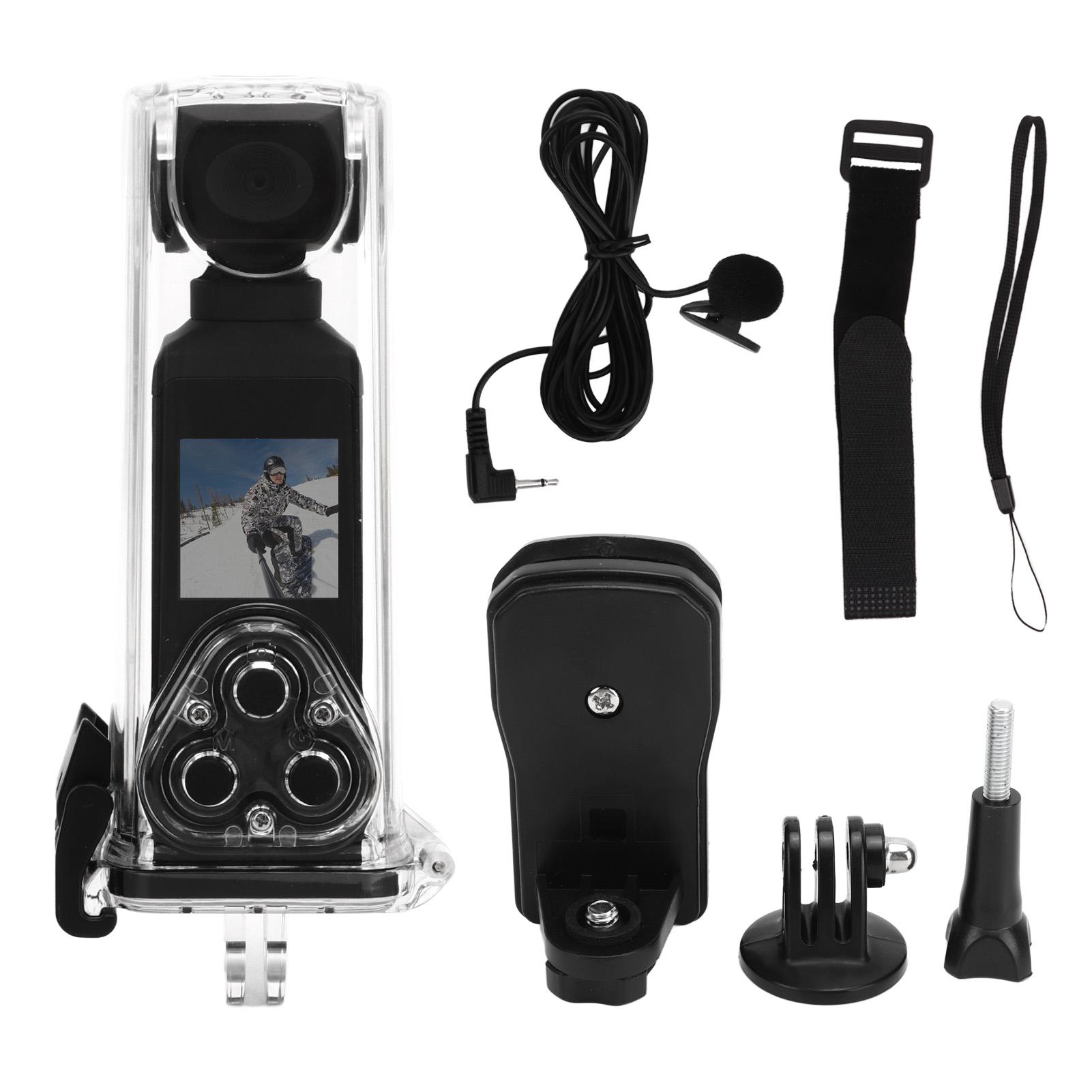 Pocket Camcorder chống lắc 4K HD Camera hành động Mini WiFi với mic và clip cho ngoài trời để lặn