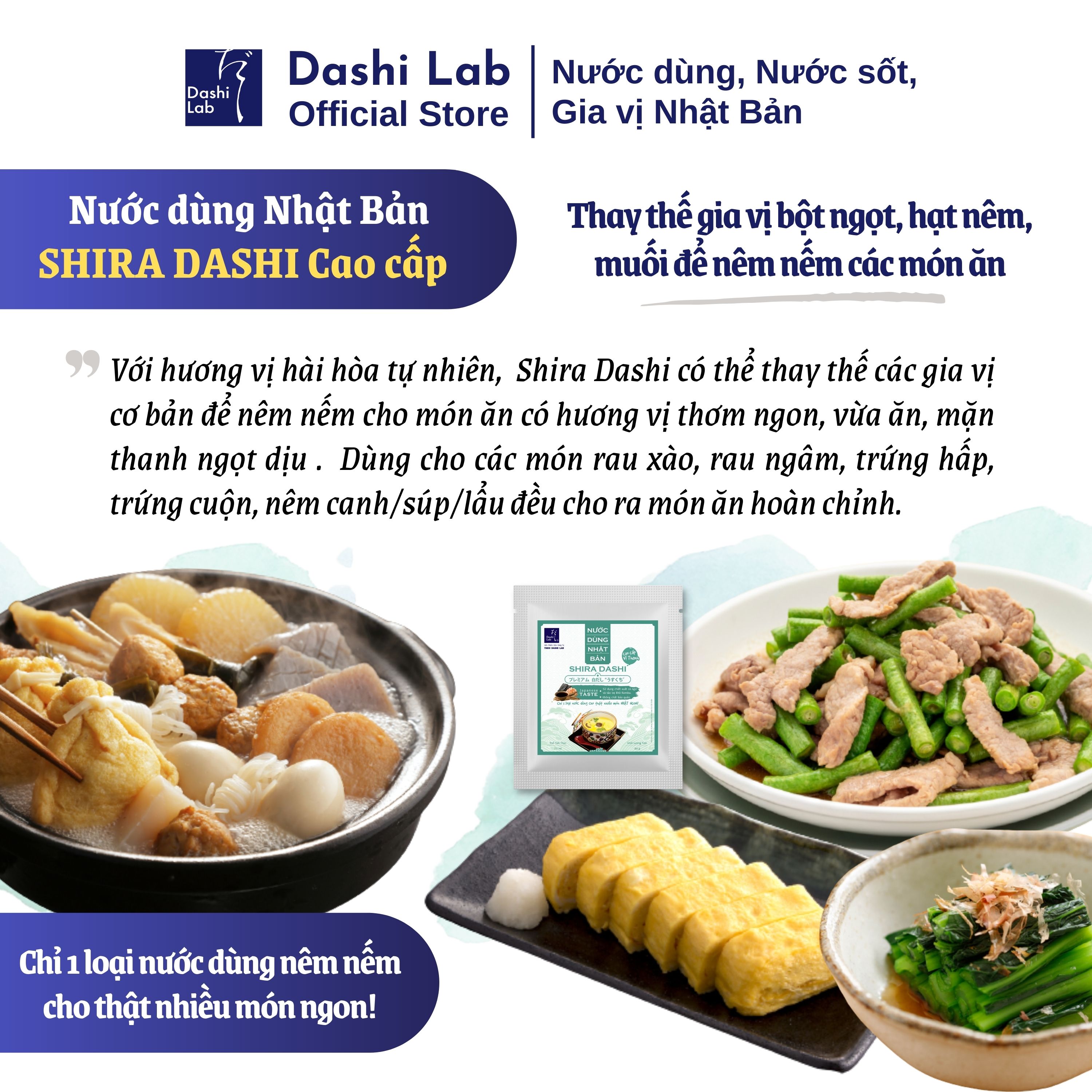 Combo 5 Gói Nước Sốt Nước Dùng Nhật Bản Đậm Đà Đủ Vị Để Ướp Đồ Ăn Hoặc Nấu Lẩu Cực Tiện Lợi DASHI LAB 80g