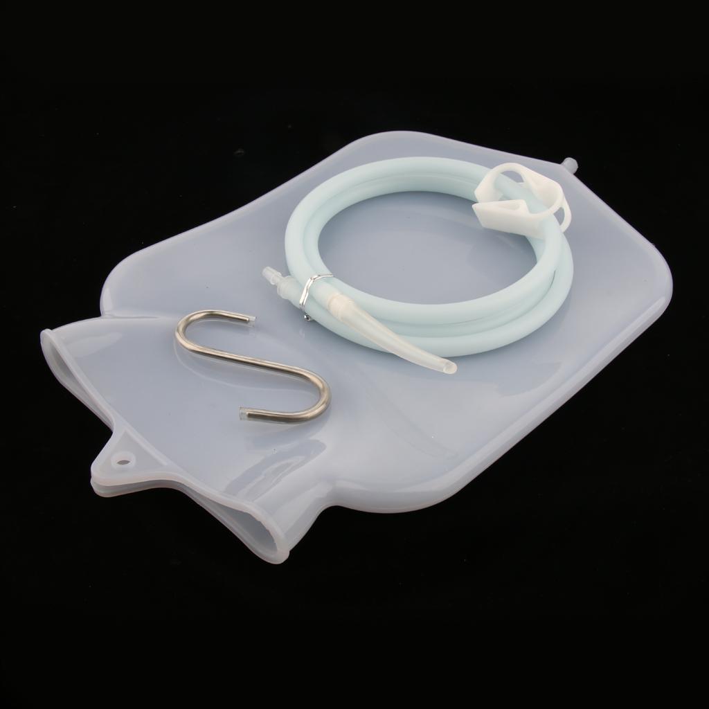 Men Women Enema Bag Kit Clean Anal Rubber Douche with Nozzle Tips Set 2L