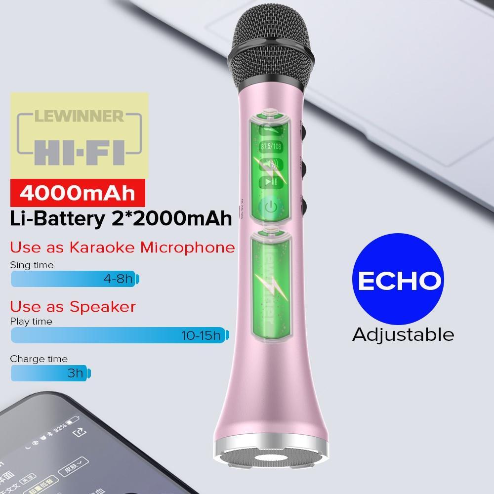 Micro Karaoke không dây Loa Bluetooth 2in1 Cầm tay Hát & Ghi âm Máy nghe nhạc KTV di động cho IOS / Android