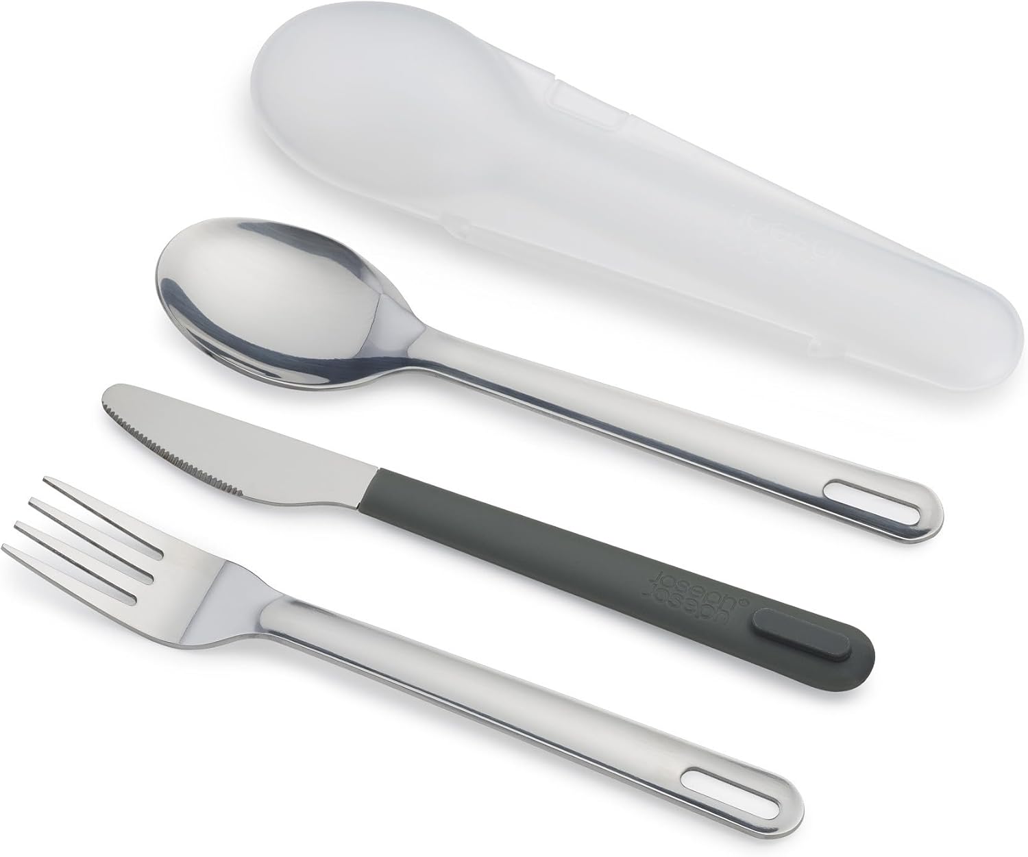 Bộ dao thìa dĩa Joseph Joseph 81135 Duo Steel Travel Cutlery màu Grey hàng chính hãng