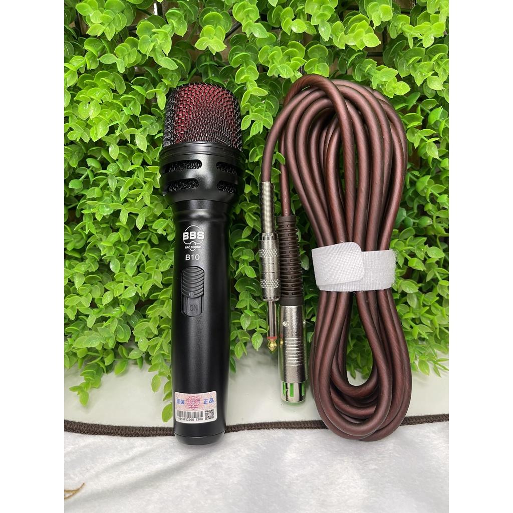 Micro Karaoke BBS B10 .Micro Có Dây Chuyên Nghiệp, Micro Hát Karaoke Phòng Thu Chống Hú Cao Cấp. Bảo Hành 12 Tháng