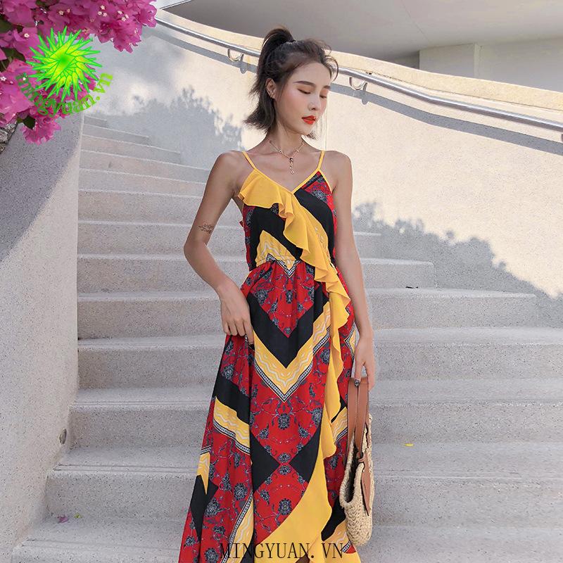 Đầm Hai Dây Ôm Dáng In Họa Tiết Xinh Xắn Dành Cho Nữ
