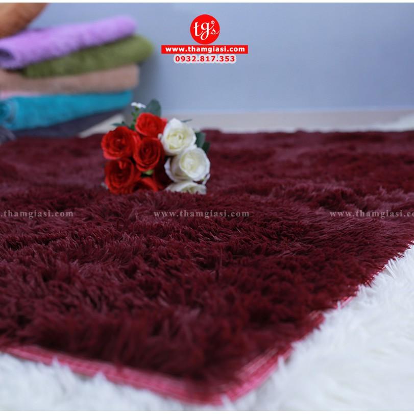 Thảm Lông Xù Màu Đỏ Rượu Vang | 100x160cm | Thảm Trang Trí Phòng Khách - Phòng Ngủ - Thảm Trải Sofa - Thảm Dành Cho Bé