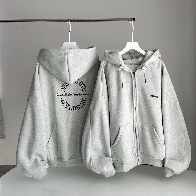 Áo Khoác Hoodie Form Boxy Dessuu Túi Ngược Nhiều Màu Nam Nữ Tay Phồng, Áo Khoác cặp đôi chống nắng Nỉ Bông Dài Tay Phối Nón Form Rộng Dài Tay Unisex Hàn Quốc Nhiều Màu