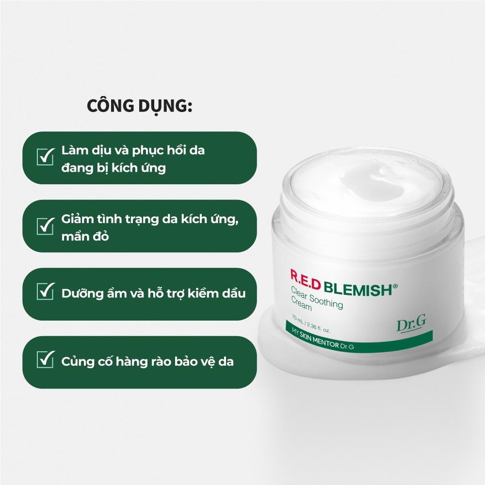 Dr.G Kem dưỡng ẩm và phục hồi sâu cho da R.E.D Blemish Clear Soothing Cream 70ml