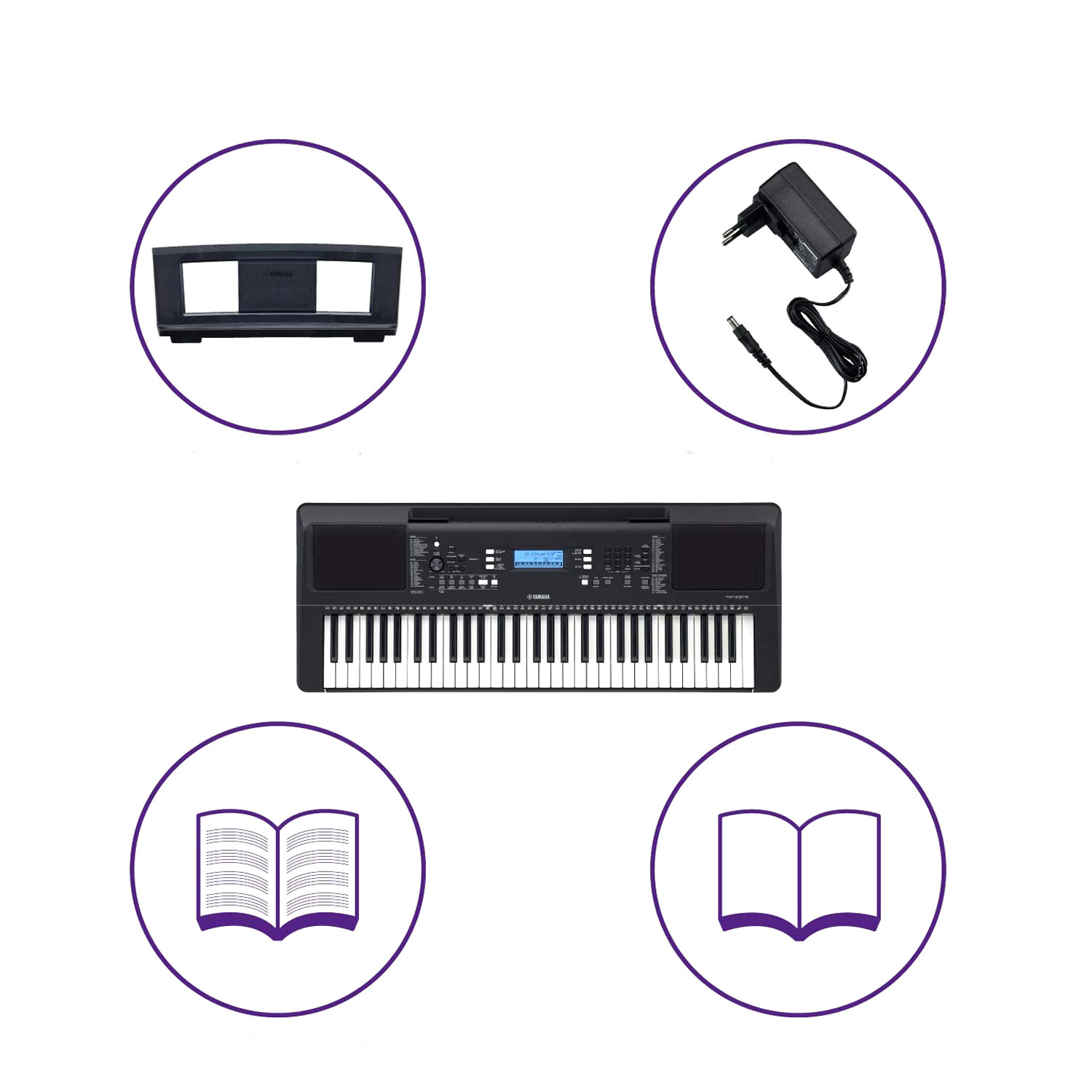 Bộ Đàn Organ Yamaha PSR-E373 - Đàn, Chân, Bao, Nguồn Keyboard PSR E373 Hàng Chính Hãng - Có tem chống hàng giả Bộ CA - Kèm Móng Gẩy DreamMaker