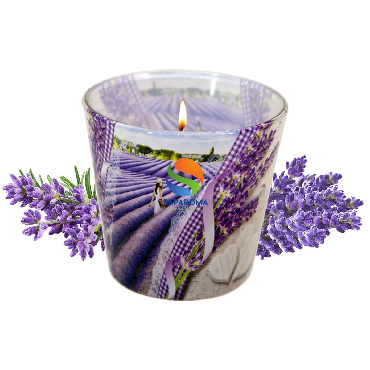 Ly nến thơm tinh dầu Bartek Lavender Kiss 115g QT00663 - nụ hoa oải hương, nến trang trí, thơm phòng, thư giãn, hỗ trợ khử mùi