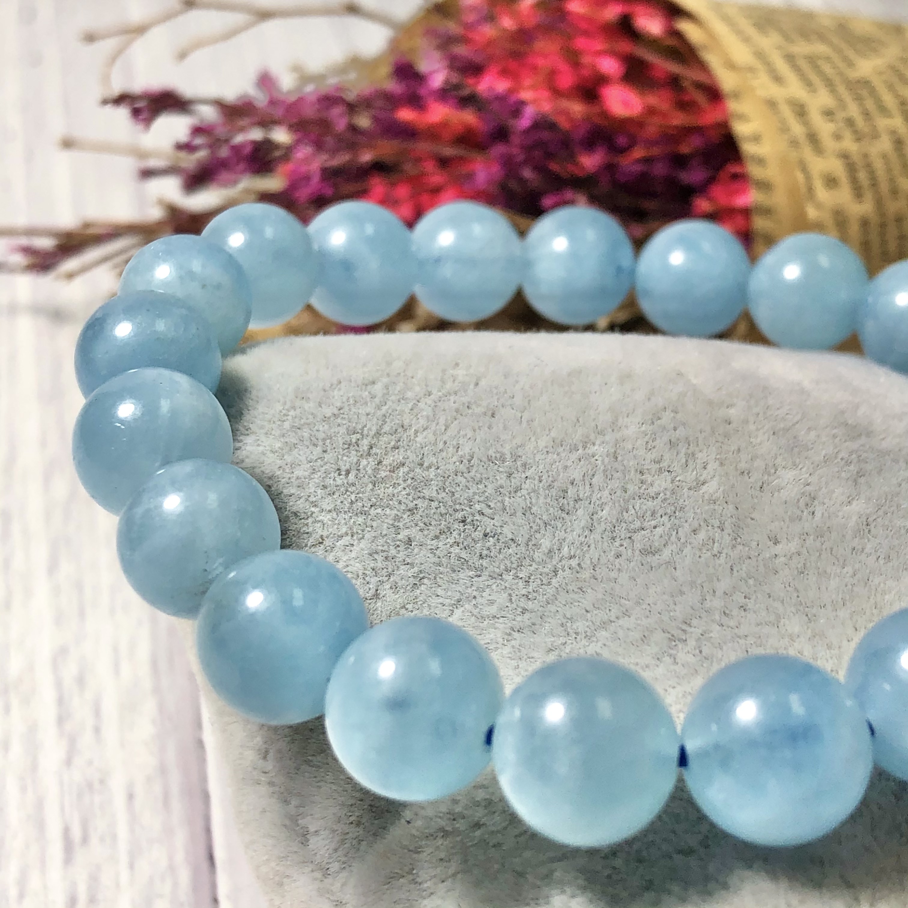 Vòng tay Aquamarine 9mm cao cấp chuẩn 5A