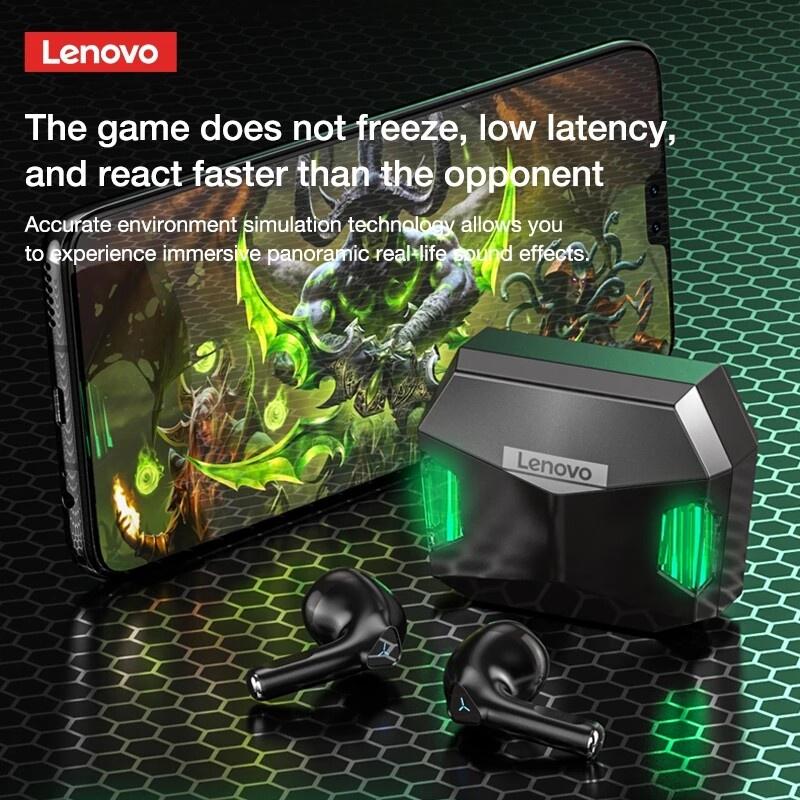 Tai nghe nhét tai chơi game LENOVO GM5 TWS bluetooth 5.0 âm thanh chất lượng HD chống nước giảm ồn tích hợp mi cờ rô-Hàng chính hãng