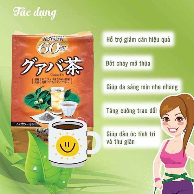 Trà ổi giảm cân Orihiro Nhật Bản tặng gói trà sữa hoặc cafe ngẫu nhiên