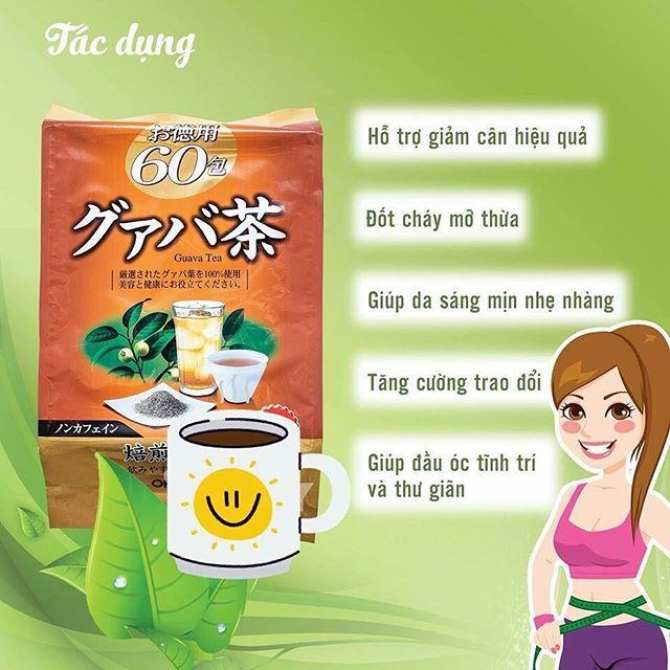  Trà ổi giảm cân Orihiro Nhật Bản (60 gói) tặng gói trà sữa hoặc cafe ngẫu nhiên