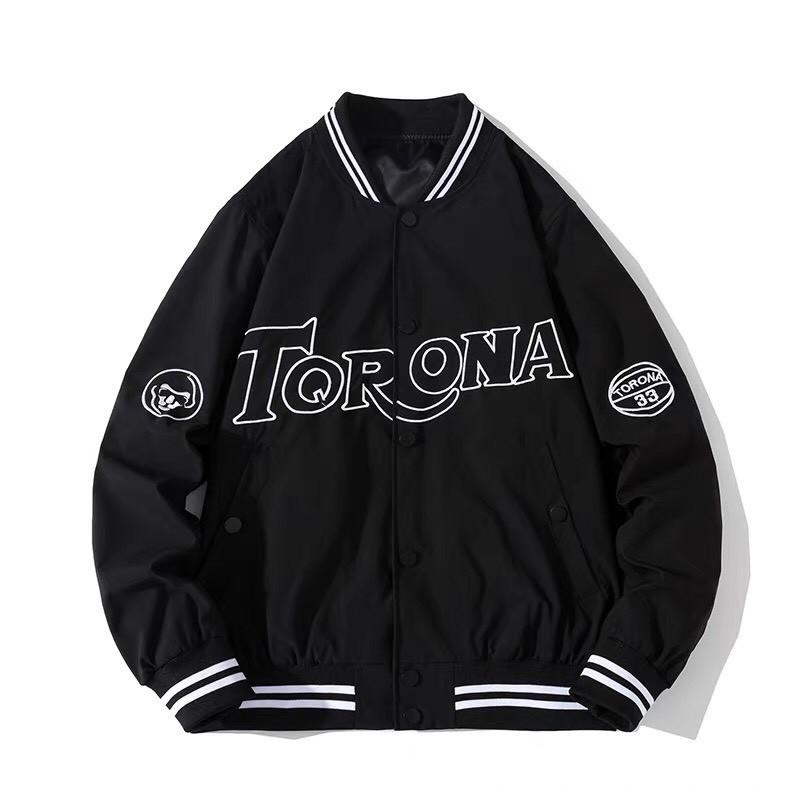 Áo khoác dù bomber unisex form rộng TORONA bóng chày nam nữ thời trang kim gia