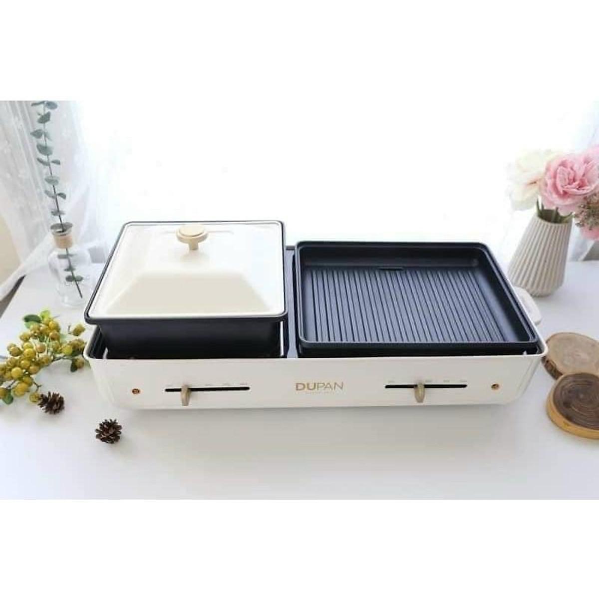 Bếp Lẩu Nướng Điện Đa Năng 2in1 Dupan Nhập Hàn, Nồi Lẩu Nướng 2 Ngăn Chống Dính, Công Suất 2000W, BH 12 Tháng