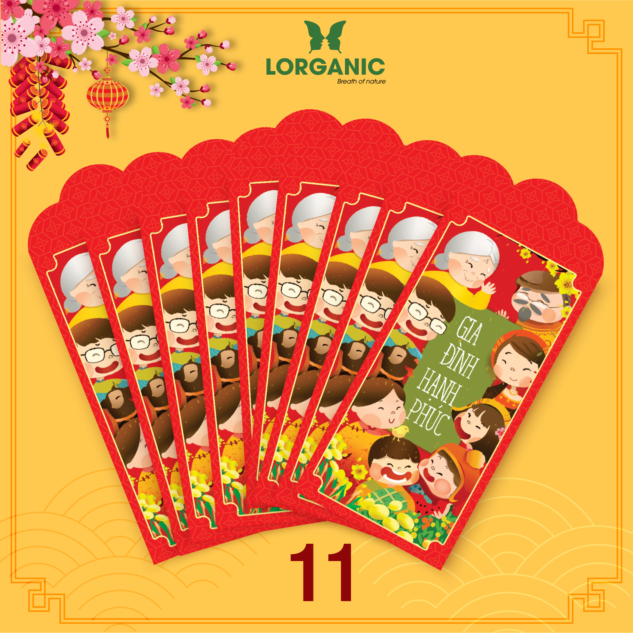 Xấp 10 Bao Lì Xì Cao Cấp - Chúc Năm Mới Tết GIÁP THÌN 2024 - COMBO DỄ THƯƠNG
