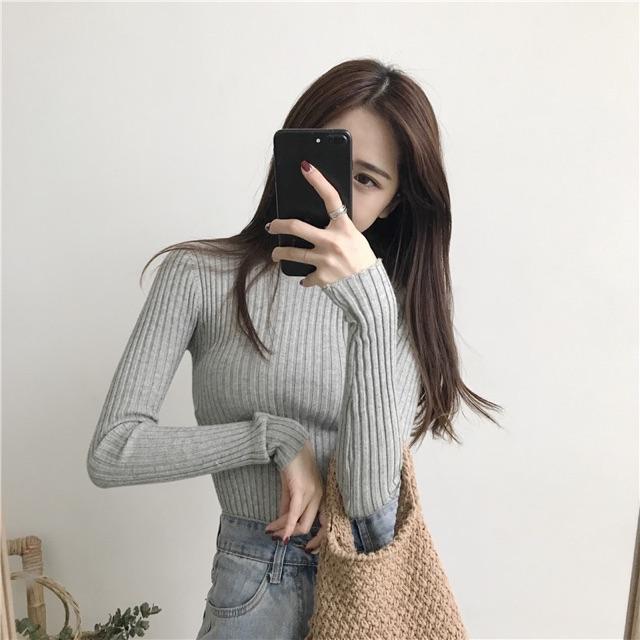 Áo len tăm cổ tròn lông cừu siêu mềm (hàng nhà máy Quảng Châu)