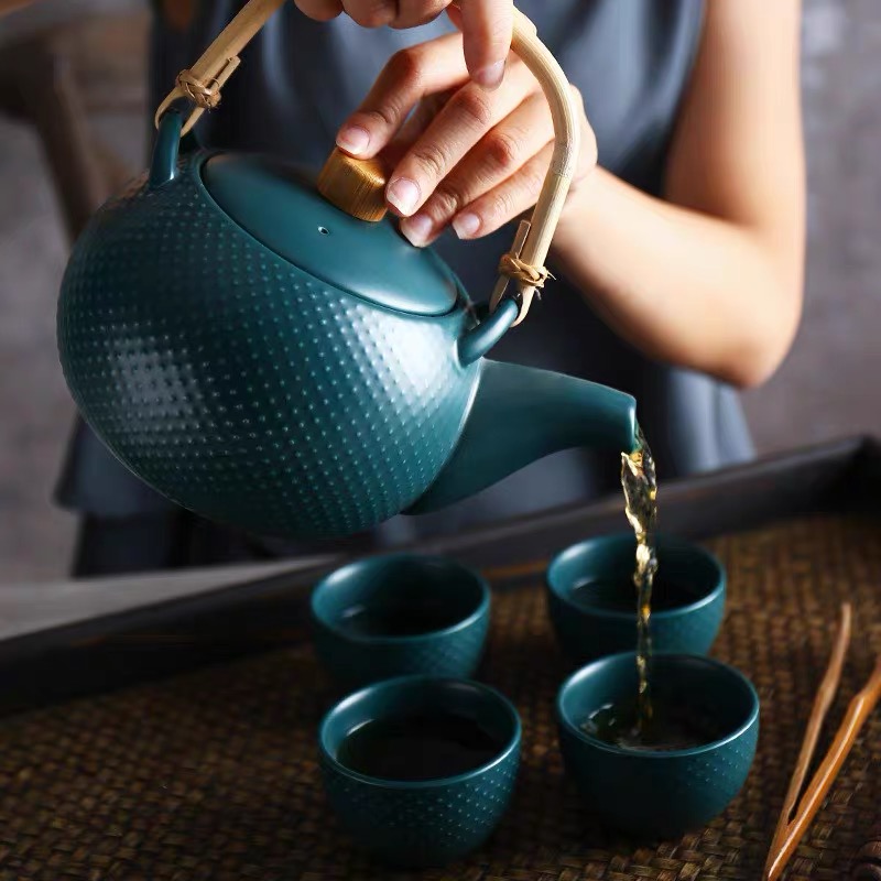 Bộ ấm trà Sứ LAVA phong cách hiện đại thiết kế sang trọng Phù hợp làm quà tân gia, sắm về nhà mới