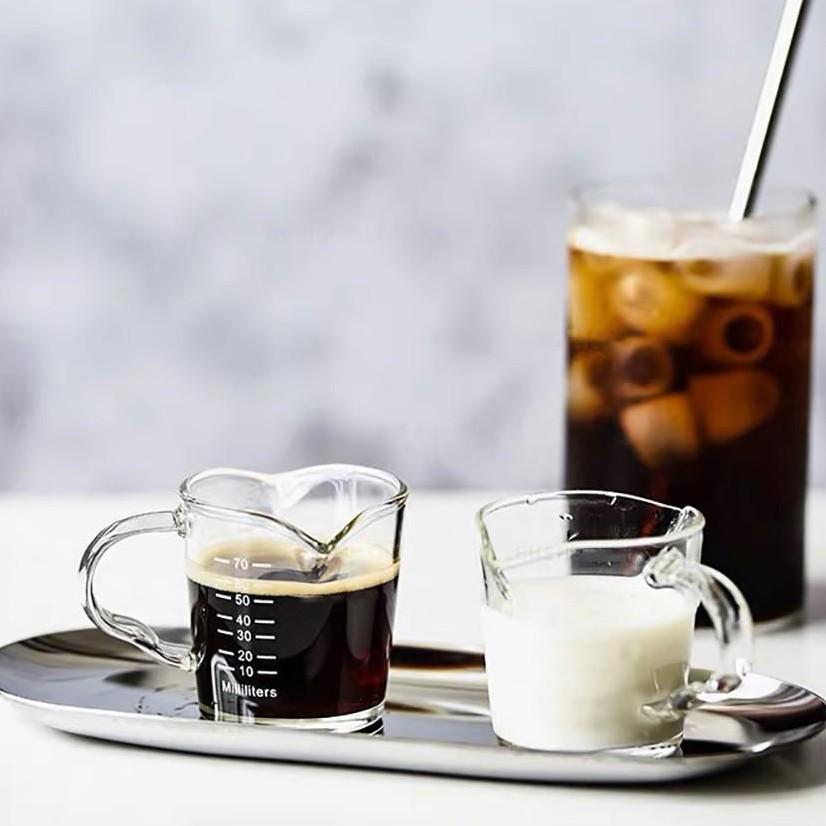 COD Ready Stock Cốc Đong Bằng Thủy Tinh Chịu Nhiệt 70ml Cho Máy Pha Cà Phê Espresso