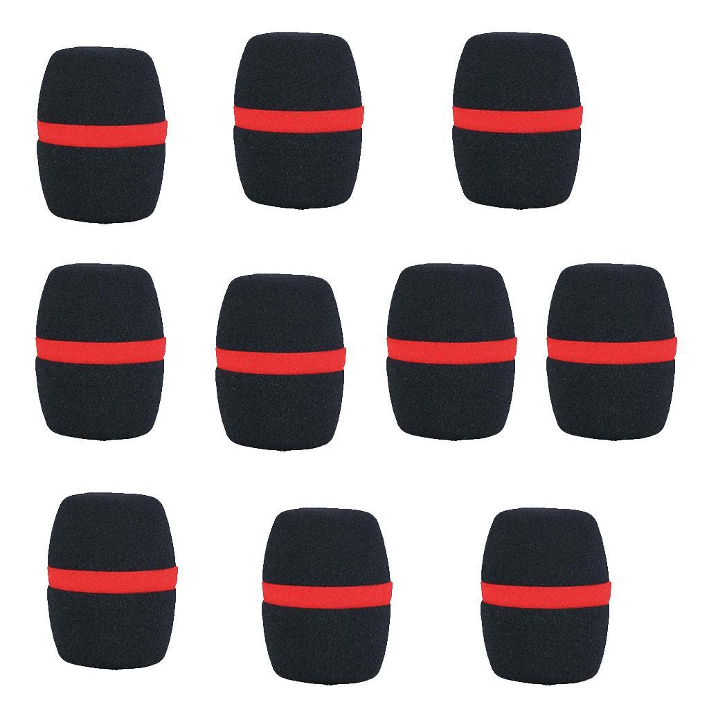 4X 10 Pcs Handheld Stage Microphone Windscreen Foam Mic Cover Karaoke Black
