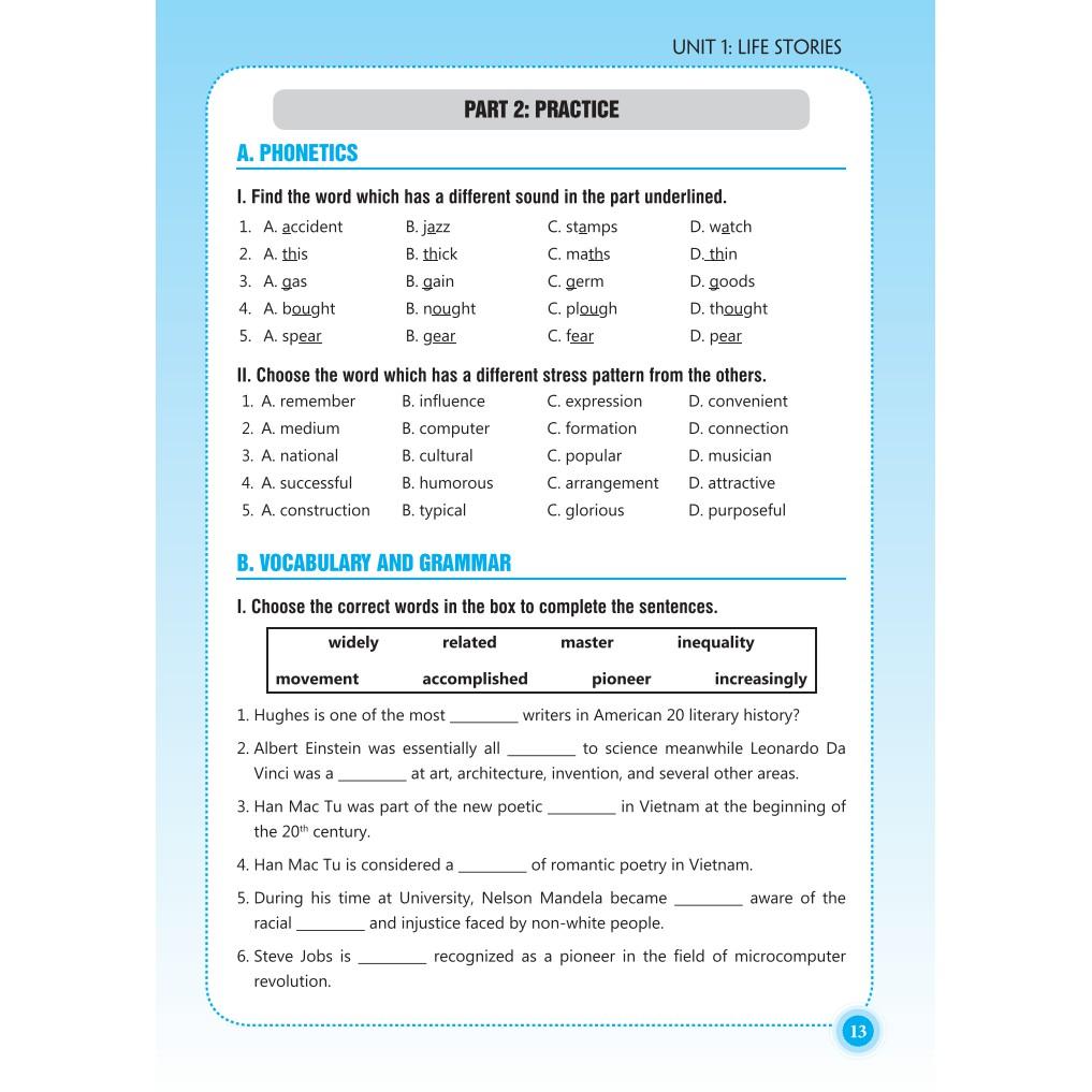 Sách - Bài tập tiếng Anh lớp 12 - Có đáp án Tặng bookmark