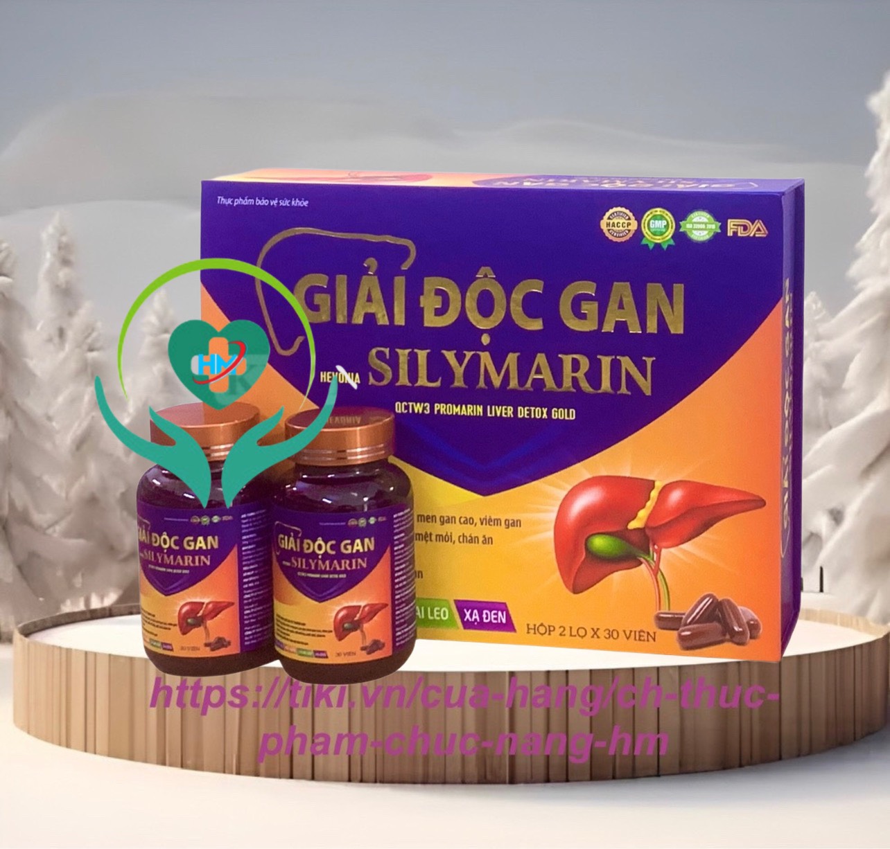 GIẢI ĐỘC GAN SILYMARIN, hộp 2 lọ x 30 viên , giúp bảo vệ gan tăng cường chức năng gan men gan cao